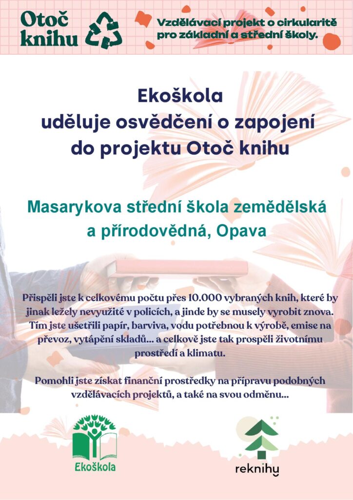 Certifikát Otoč knihu